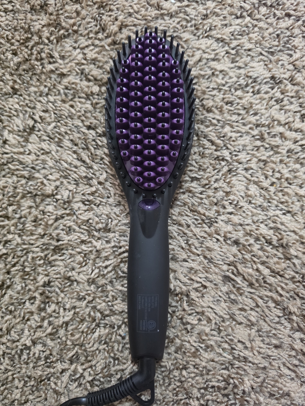Purple Heated Hair Straightening Brush - Women Hair